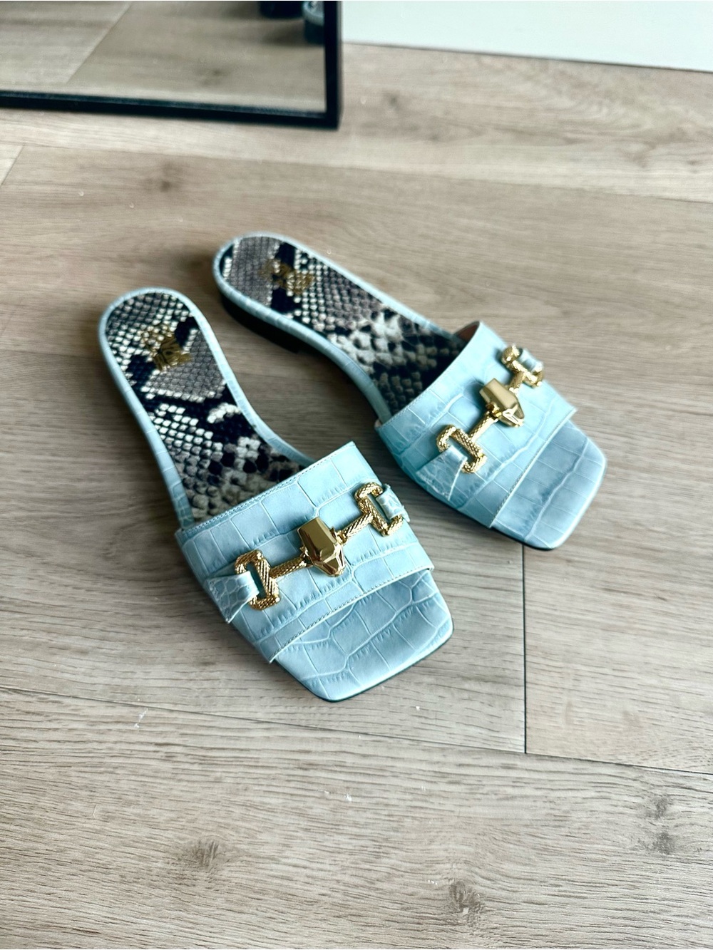 Cavalli Class Snakeskin Buckle Sandal